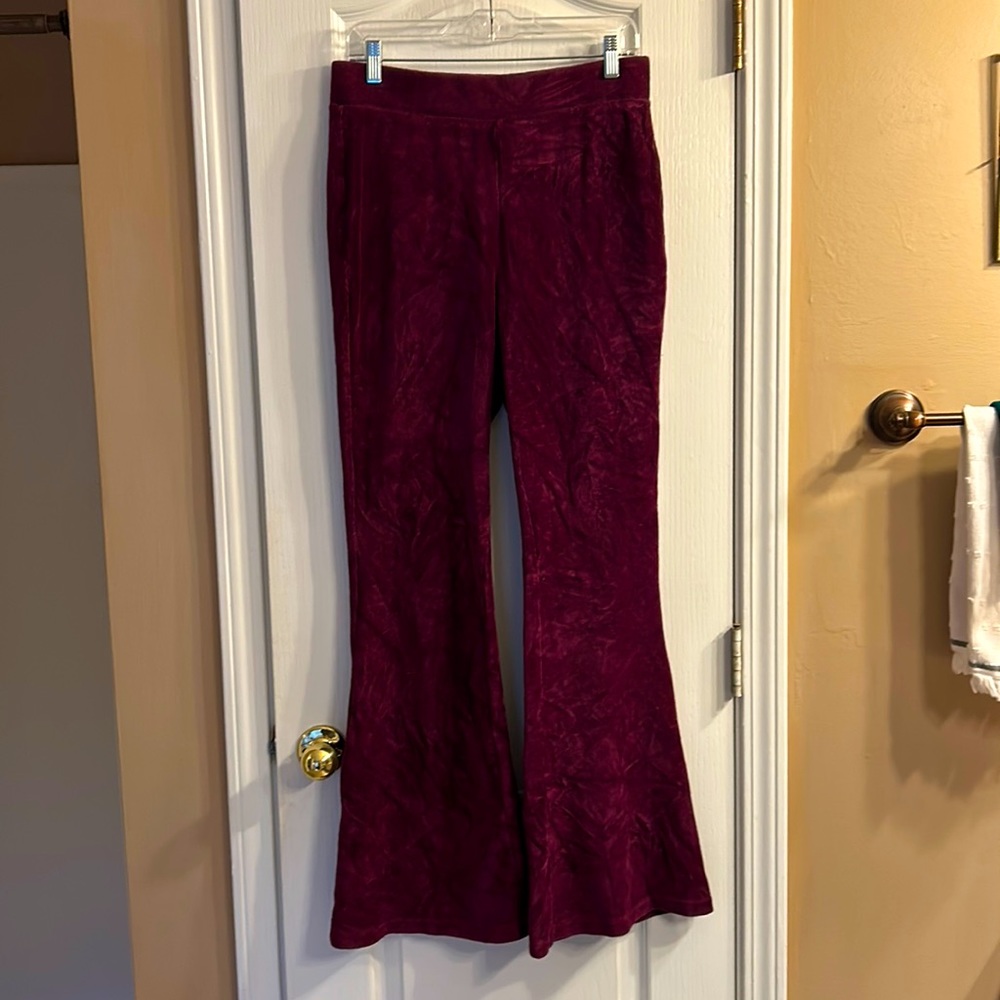 Corduroy pull-on flare pants